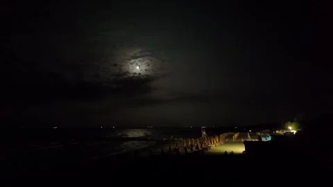 The moon from Night Beach Stock Footage 280336668