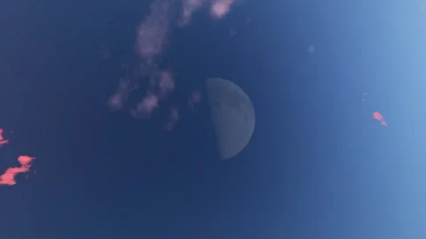 Moon Night to Blue Sky Day Transition Animation 動画素材 339649761