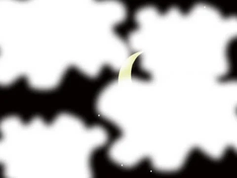 Moon at night - Cartoon Stock Footage 10573684