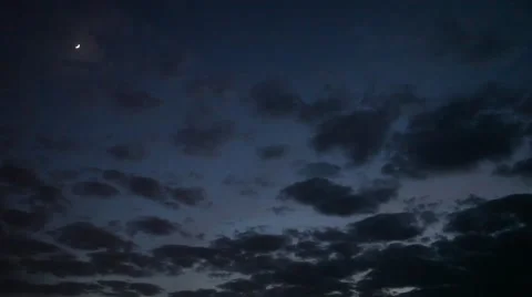 Moon on the night the dark sky Stock Footage 5398223