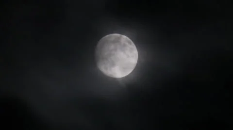 Moon on night mist Stockbeeldmateriaal 42336843