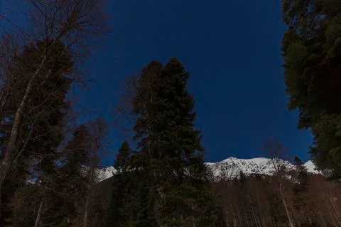 Moon night in the mountains Stock Photos