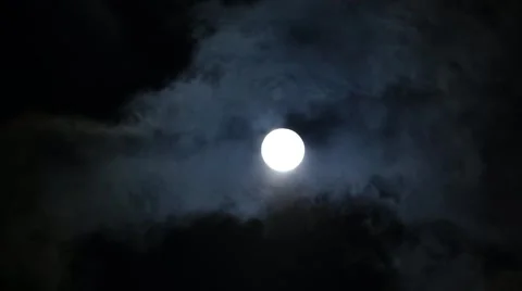 The moon at night running in the clouds. Stock Footage 50293009