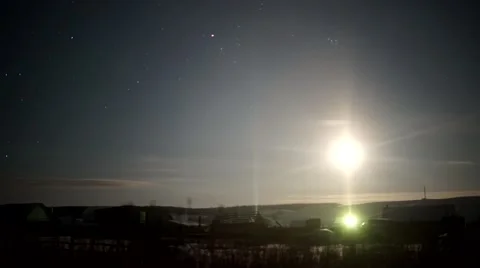 The moon in the night sky Stock Footage 45534748