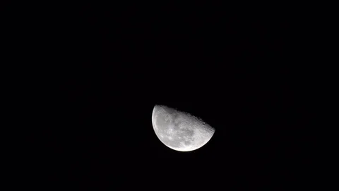 The moon in the night sky Stock Footage 84185238