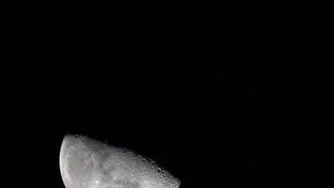 The moon in the night sky Stock Footage 84185287