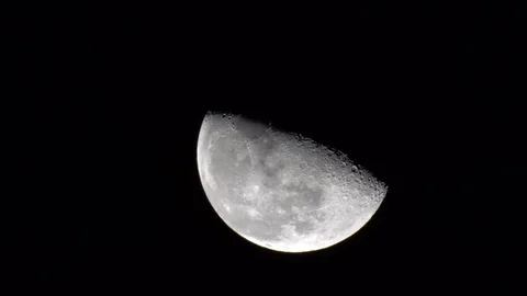 The moon in the night sky Stock Footage 84185340