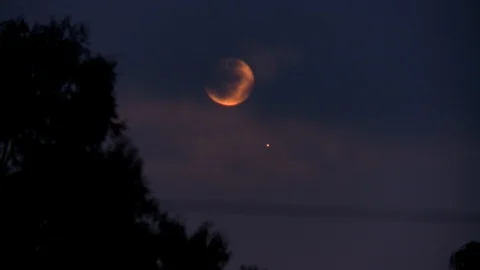 Moon in the night sky Stock Footage 106824520
