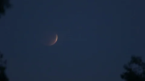 Moon in the night sky Video stock 106829888