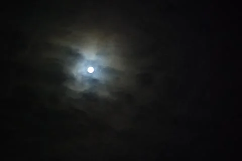 The moon in the night sky. Stock Photos