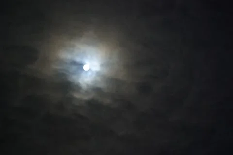The moon in the night sky. Foto stock