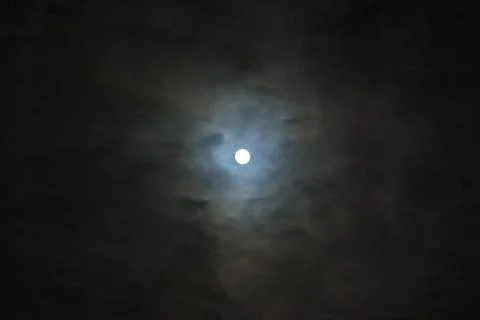 The moon in the night sky. Stock Photos