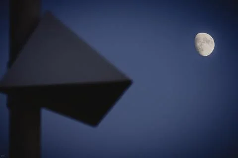 Moon in the night sky Stock Photos