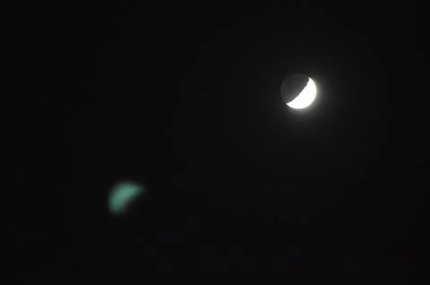 Moon in the night sky Fotos Stock
