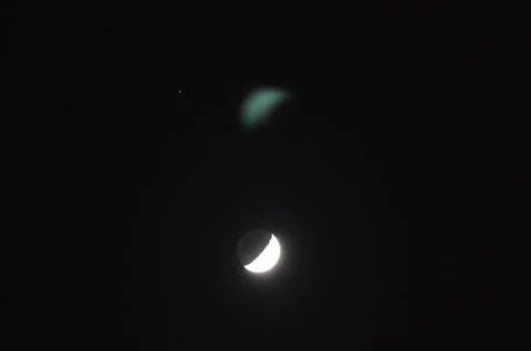 Moon in the night sky Fotos Stock