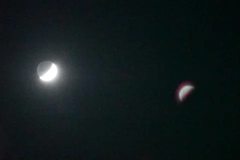 Moon in the night sky Fotos Stock
