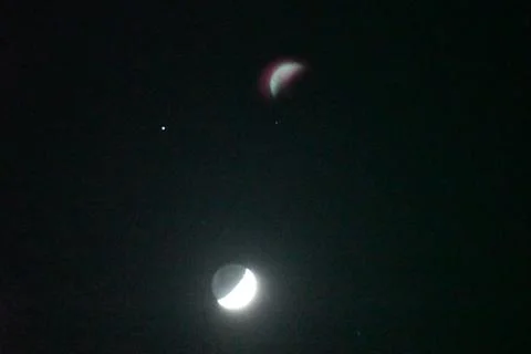 Moon in the night sky Fotos Stock