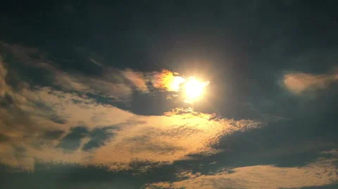 Moon in the night sky. timelapse. Stock Footage 46154656