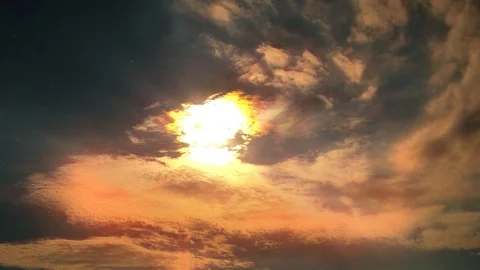 Moon in the night sky. timelapse. Stock Footage 105926633