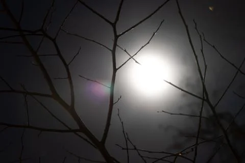 Moon at night, with a slight increase Stock Photos