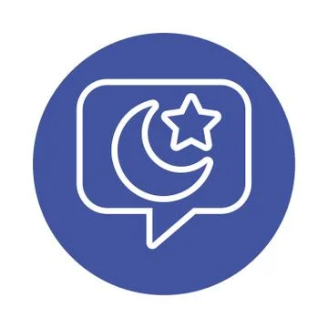 Moon night with star in speech bubble Stock Illustration