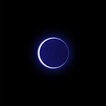 Moon or solar eclipse, vector realistic almost full planet eclipse in dark イラスト素材