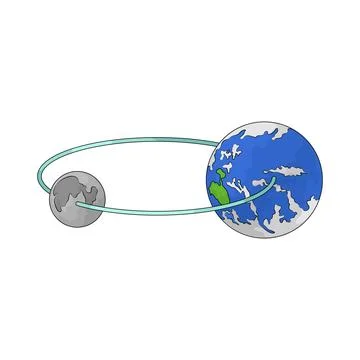 Moon orbit illustration Stock Illustration