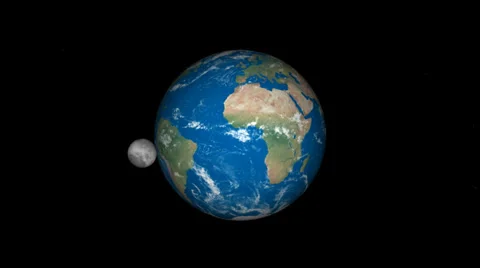 Moon orbiting the earth, solar systems Video stock 39859551