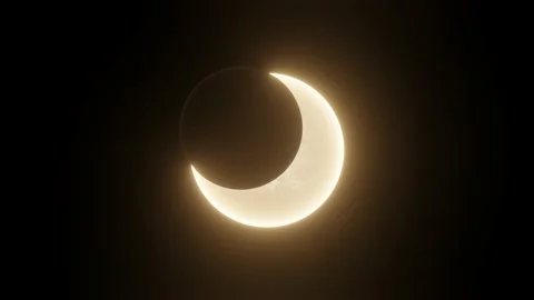 The Moon orbits the sun. Solar eclipse. Video stock 170570260