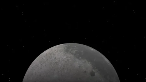 Moon in Outer Space in Daylight 動画素材 208760735