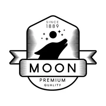 Moon outline vector logo template Stockillustratie