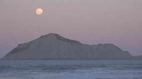Moon over Bare Island Stock Footage 41195000