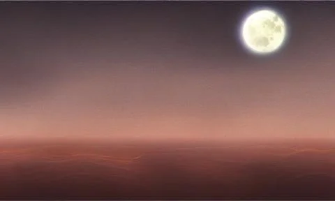 The moon over the desert at dusk Stock Illustration