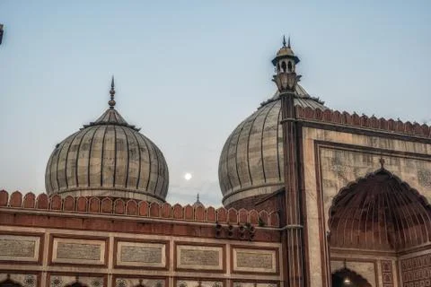 Moon over a dome Stock Photos