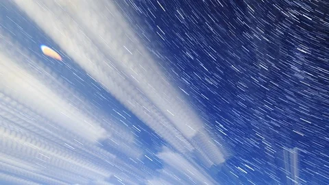 Moon Over Mount Elbrus Night Landscape Stock Video Pond