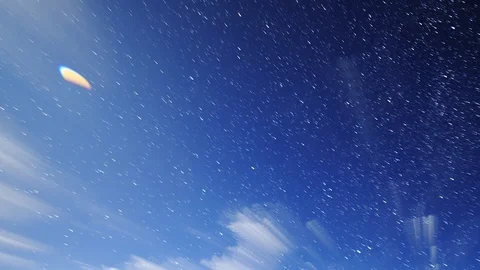 Moon over Mount Elbrus. Night landscape. Russia. Fading lines from stars Vídeo Stock 86489916