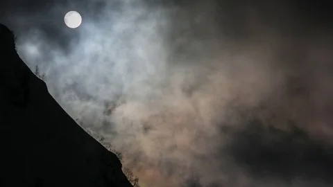 Moon over Mountain peak time lapse Stock-Footage 83694822