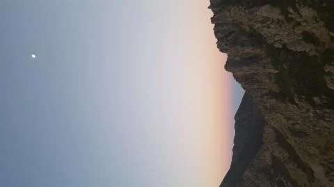 Moon over mountain Stock Photos