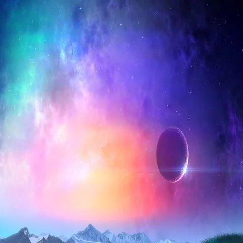 Moon over night earth loop Stock Footage 69599146