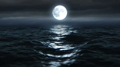 Moon Over The Ocean 2b Stock Video Pond5