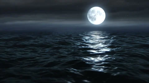 Moon Ocean Stock Video Footage | Royalty Free Moon Ocean Videos 