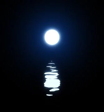 Moon over the ocean Ilustração Stock