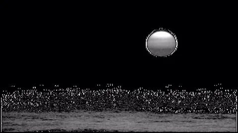 Moon over Ocean at night Stock Footage