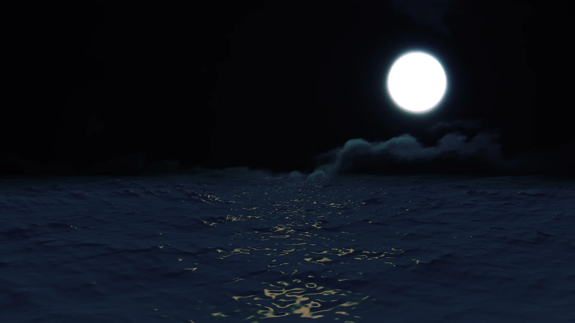 Moon Over The Ocean Reflecting In The Wa Stock Video Pond5