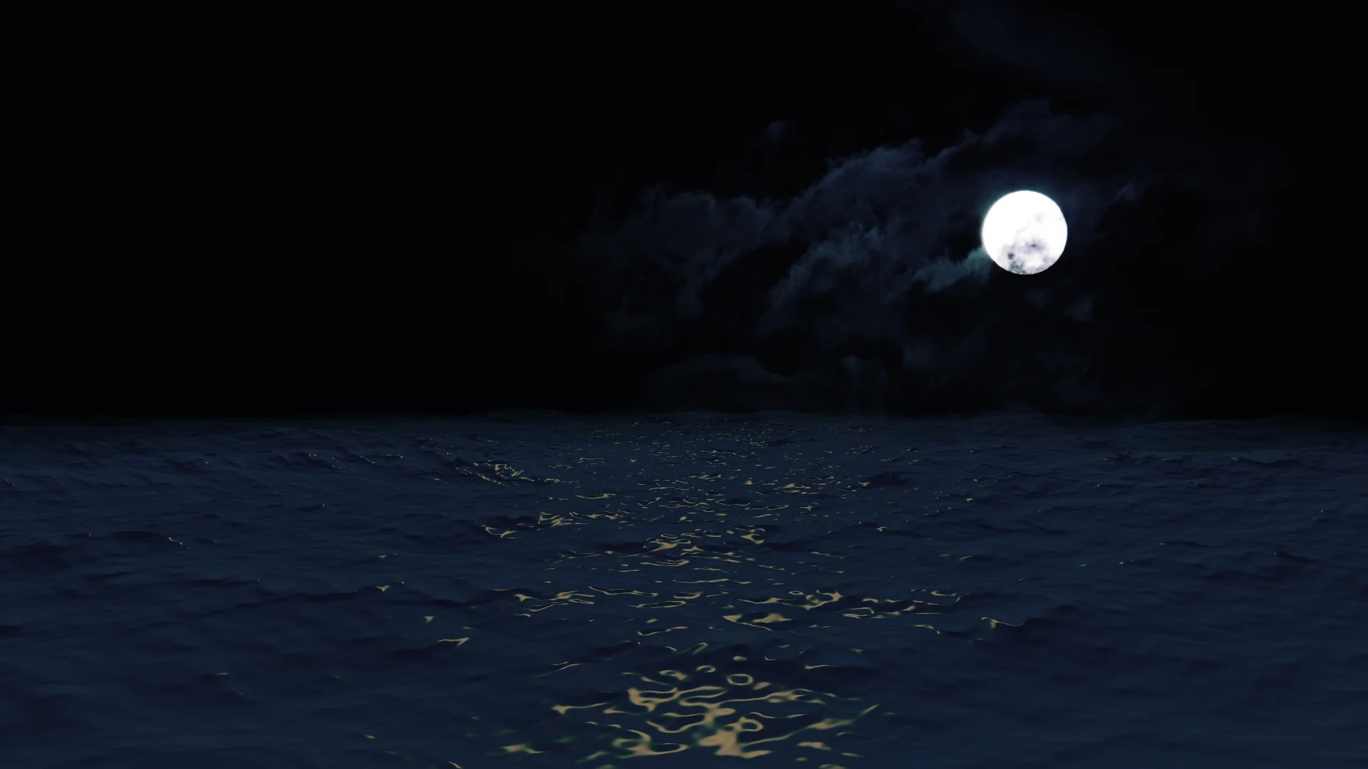 Moon Over The Ocean Reflecting In The Wa Stock Video Pond5