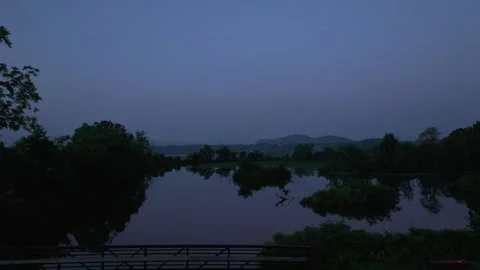 Moon over park Video stock 249638631