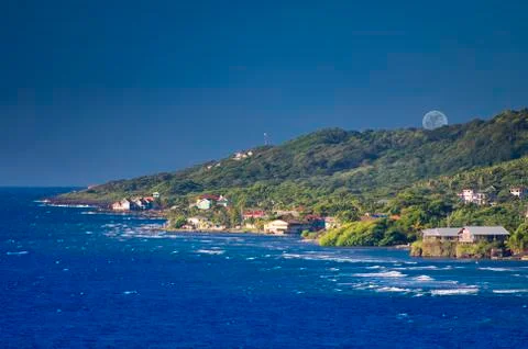 Moon over Roatan Stock Photos