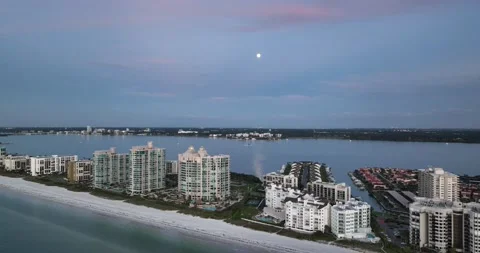 Moon over Sandkey Clearwater Stock Footage 166012437