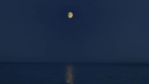 Moon over sea 1 Stock Footage 82910237