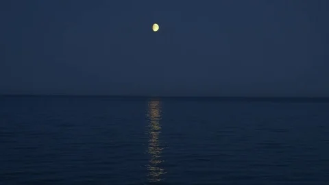 Moon over sea 2 Stock Footage 82910272